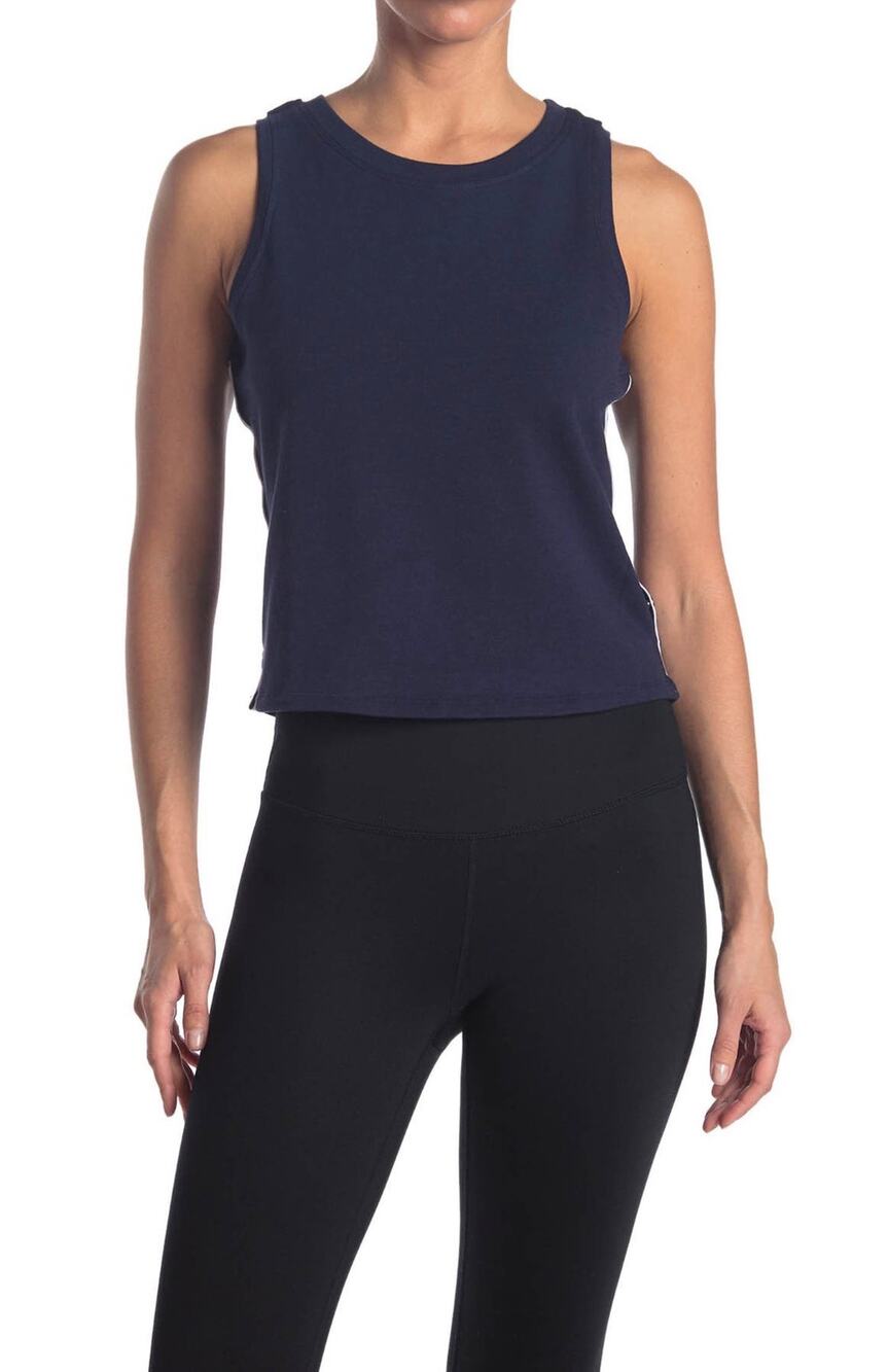 Splendid Active boxy muscle tank top navy blue XL